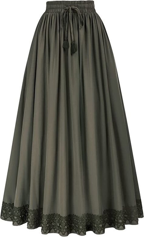 I am getting some serious Sanderson sister vibes from this skirt. Cottagecore Skirt, Fairy Gown, Long Skirt Fashion, Skirt Maxi, Long Skirts For Women, Long Maxi Skirts, Long Skirts, Skirt With Pockets, Turquoise Green