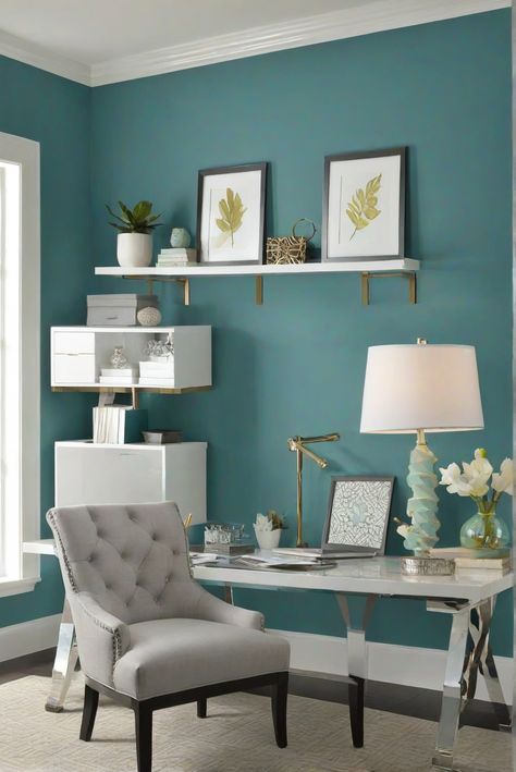 Explore the daily routine of an interior designer with Tame Teal (SW 6757), the best wall paint color for creating serene spaces in 2024. Dive into tranquil depths for design inspiration! #Ad #homedecor #homedesign #trendgirlApartment #Painthome #interiorarchitecture Wall Colors Green Room Colors
Bright Room office Colors
Apartment Renovation
Home office Remodeling
Modern Paint Colors
2024 Teal And White Office, Teal Office Decor Ideas, Teal Wall Colors, Green Room Colors, Best Wall Paint, Teal Accent Walls, Modern Paint Colors, Light Colored Furniture, Wall Color Combination