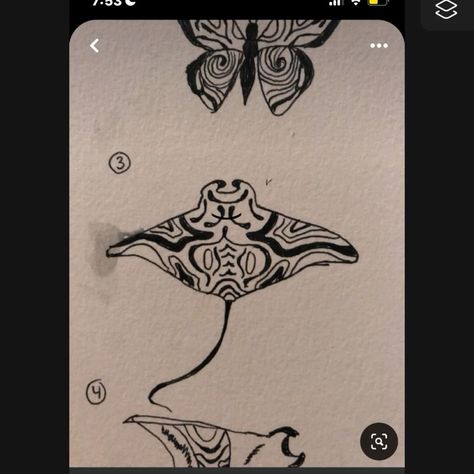 Beach Tattoo Unique, Sea Ray Tattoo, Manta Rays Drawing, How To Draw Manta Ray, Sting Ray Tattoo Ideas, Manta Tattoo Design, Manta Ray Sternum Tattoo, Mantra Ray Tattoo, Manta Ray Design