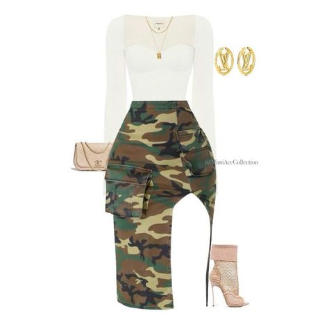 Church Casual Outfit, Camoflauge Outfits, Chic Black Outfits, Camo Skirt, Camo Fashion, Fall Attire, Dressy Outfits, Complete Outfits, Womens Casual Outfits