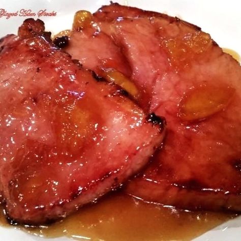 ~ Mouth Watering Peach Glazed Ham Steaks ~ Peach Glazed Ham, Ham Steak Glaze, Glaze For Ham, Ham Steak Recipes, Ham Dishes, Ham Steak, Pork Entrees, Grilled Ham, Ham Steaks