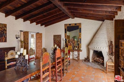 Spanish Doors, Brick Hearth, Spanish Mediterranean, California Missions, Ranches For Sale, Ensuite Bedroom, Robb Report, Hacienda Style, Celebrity Homes