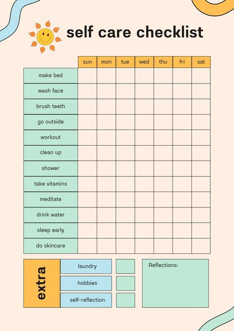 Importance Of Self Care, Cute Daily Planner, Daily Routine Planner, Self Care Checklist, Study Planner Printable, Self Care Bullet Journal, Routine Planner, Finance Planner, Journal Writing Prompts