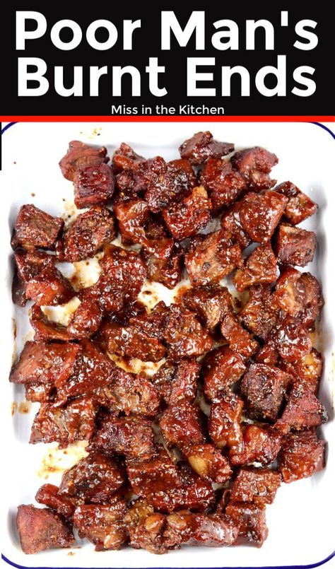 Poor Man's Burnt Ends, Homemade Barbecue Sauce Recipe, Chuck Roast Recipes, Outdoor Cooking Recipes, Sweet Bbq Sauce, Burnt Ends, Homemade Barbecue Sauce, Pellet Grill Recipes, Smoked Meat Recipes