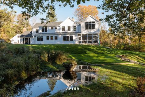 Berkshire Farmhouse | Before and After | Jess Cooney Interior Designer Massachusetts Houses, The Berkshires, Countryside House, Old Farm Houses, Farmhouse Exterior, Farmhouse Style House, Pretty House, Farmhouse Design, White Painting