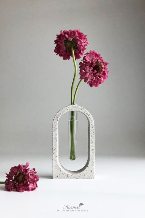 Concrete Decor Ideas, Concrete Art Ideas, Clay Vase Ideas, Arch Vase, Concrete Vase, White Arch, Test Tube Vase, Propagation Station, Abstract Art Images