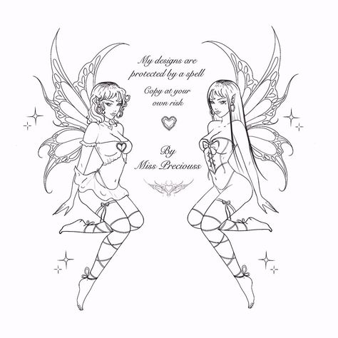 🔮💕 Which side are you? 🧚🏻‍♀️ #fairy #tattoodesign Faerie Tattoo, Fairy Stencil, Mommy Tattoos, Tattoos For Black Skin, Pretty Tattoos For Women, Meaningful Drawings, Fairy Tattoo, Back Tattoos, Coloring Book Art