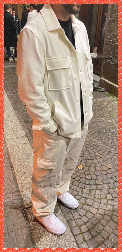 [CommissionsEarned] 83 Most Popular Beige Cargo Pants Outfit Ideas To Try Out Straight Away #beigecargopantsoutfit Male Beige Outfit, White And Beige Mens Outfit, Beige Aesthetic Mens Outfit, Cream Outfits For Men, Cream Cargos Outfits Men, Men Cream Pants Outfit, Men’s Cream Cargos Outfit, Cargo Jacket Outfit Men, Beige Cargos Outfits Men