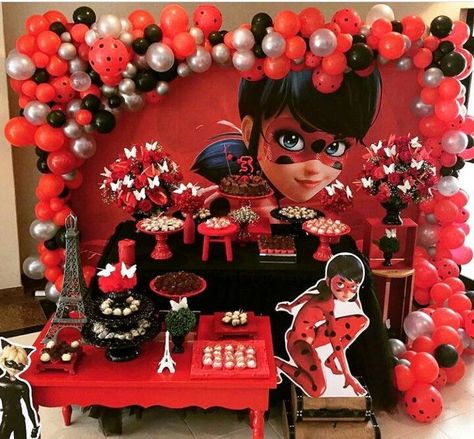 Ladybug Birthday Decorations, Ladybug Birthday Theme, Ladybug Party Decorations, Miraculous Ladybug Party, Ladybug Girl, Ladybug Cake, Ladybug Decorations, Ladybug Birthday Party, Ladybug Theme