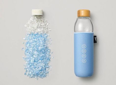 Ocean Plastic Bottle: SOMA x Parley for the Oceans Recycle Water Bottles, Foldable Water Bottle, Collapsible Water Bottle, Travel Water Bottle, Drinking Fountain, Reduce Reuse Recycle, Reusable Water Bottles, Reusable Bottle, Plastic Pollution