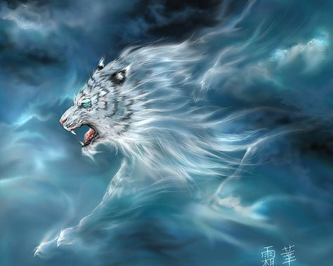 20 Tiger HD Wallpapers | Backgrounds - Wallpaper Abyss Air Elemental, Art Tigre, Creature Fantasy, Tiger Wallpaper, Chinese Mythology, Tiger Art, Japan Design, Mythological Creatures, White Tiger