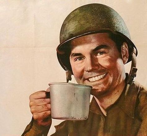 Brewing the Perfect Cup of Coffee Wwii Propaganda Posters, Wwii Propaganda, Ww2 Posters, Wwii Posters, Pin Up Vintage, E Mc2, A Soldier, Propaganda Posters, Fun Cup