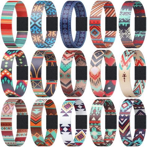 PRICES MAY VARY. Boho Style Wristbands Set: you will receive 15 pieces of boho friendship bracelets in15 kinds of styles, design with bohemian elements, ample quantity, styles and colors to use, exchange and share with others, with a delicate appearance, ideal for summer and the beach Reliable and Safe: our stretchy bracelets are made of polyester blend material, lightweight and wear resistant, comfortable to wear even in the shower, simply dry on your wrist or air dry when wet, not easy to fade Western Amazon Finds, Beach Friendship Bracelets, Country Christmas Gifts, Country Bracelets, Boho Friendship Bracelets, Jewelry Goals, Western Things, Western Fashion Jewelry, Sweet 16 Birthday Gifts