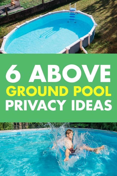 Tired of the neighbors seeing all the fun you are having in your above ground pool? If you are looking for some privacy, take a look at some of these tips and ideas. Above Ground Pool Privacy, Above Ground Pool Privacy Ideas, Pool Privacy Ideas, Small Pool Backyard, Cheap Pool Deck Ideas, Pool Area Decor, Landscape Design Pool, Pool Privacy, Pool And Pool House Ideas