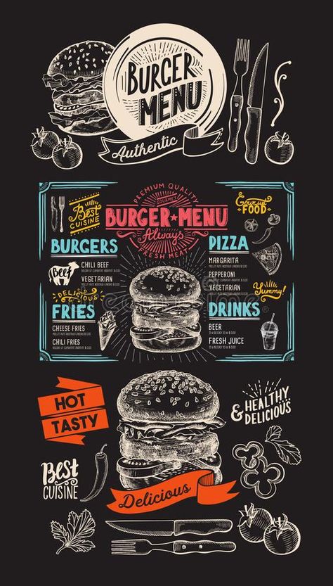 Burger Restaurant Design, Burger Truck, Chalkboard Restaurant, Chalk Menu, Menu Burger, Food Truck Menu, Burger Menu, Food Flyer, Bakery Menu