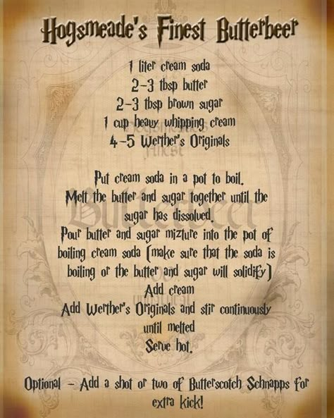 Harry Potter Recipes, Harry Potter Butter Beer, Butterbeer Recipe, Butter Beer, Harry Potter Food, Buku Harry Potter, Festa Harry Potter, Anniversaire Harry Potter, Harry Potter Theme