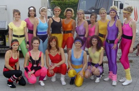 Classic Aerobics Outfits                                                                                                                                                                                 More 90s Workout Clothes, 80s Workout Outfit, Aerobic Outfits, 80s Workout Clothes, 80s Party Outfits, 80s Workout, Party Rock, Disco Dance, 80s Party