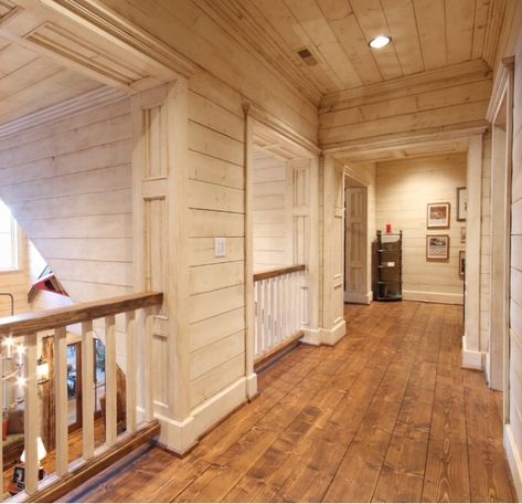 Hallway in a rustic home   .  White washed ceiling and rustic floor work well.                                                      … Wood Walls, Plank Walls, Rustic Home Design, Hem Design, Home N Decor, Wood Flooring, Barn House, Ideas Pictures, My New Room