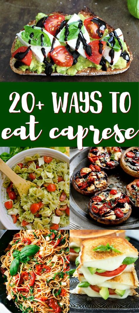 Caprese Lunch, Caprese Appetizer, Spring Appetizers, Friendsgiving Ideas, Caprese Recipes, Caprese Pasta, Salad Dishes, Fast Recipes, Italian Appetizers