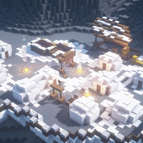 Minecraft Ice Village Ideas, Ice Spikes Minecraft, Ice Biome Minecraft Builds, Ice Spikes Minecraft Build, Minecraft Ice Biome, Minecraft Ice Village, Ice Village Minecraft, Minecraft Tundra Village, Minecraft Ice Spikes