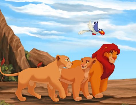 Kiara with her parents<3 Lion King Simba's Pride, Lion King 1 1/2, Lion King 3, Lion King Pictures, Lion King Fan Art, Lion King 2, Il Re Leone, Simba And Nala, Ghost Of You