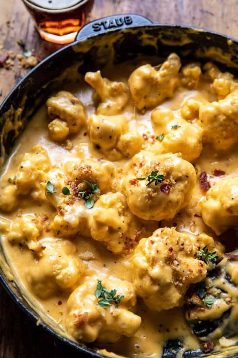 Cauliflower And Cheese, Half Baked Harvest Recipes, Healthy Vegetarian Dinner, Cheesy Cauliflower, Harvest Recipes, Half Baked, Half Baked Harvest, Veggie Side Dishes, Appetizer Salads