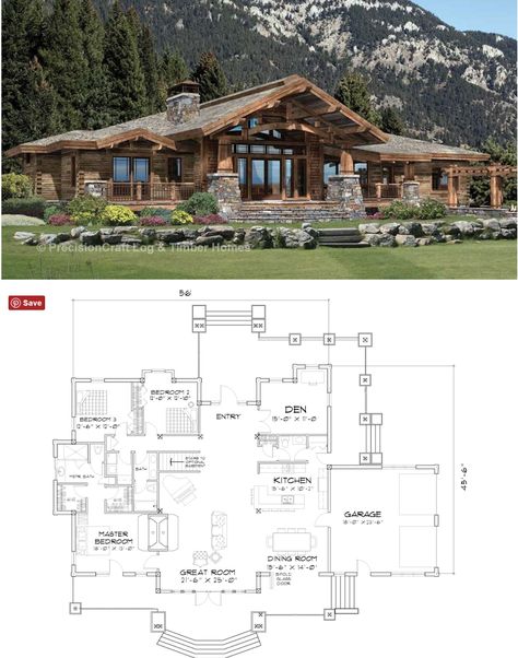 Log Home Floor Plans, Bedroom Barndominium, Mansion Floor Plan, Cabin Floor Plans, Barndominium Ideas Floor Plans, Cabin House Plans, Casas The Sims 4, Sims House Plans, House Construction Plan