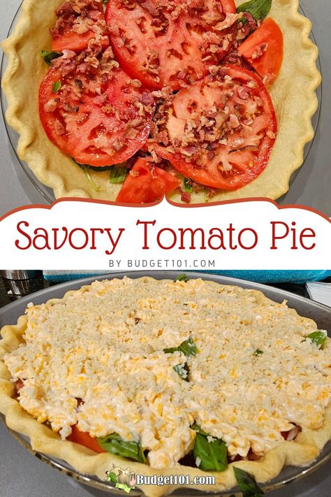 "Indulge in the flavors of summer with this Fabulous Tomato Pie! 🍅🥧 Bursting with juicy tomatoes, basil, and bits of bacon, topped with a cheesy crown, this recipe is a delightful twist on classic comfort food. 

Perfect for brunch or a light dinner, it's sure to impress. 

Pin this must-try recipe to savor the best of garden-fresh tomatoes! #TomatoPie #SummerRecipes #GardenFresh Corn Pie, Southern Tomato Pie, Tomato Pie Recipe, Tomato Tart, Tomato Pie, Tomato Sandwich, Cheese Pies, Homemade Pie Crusts, Tomato And Cheese