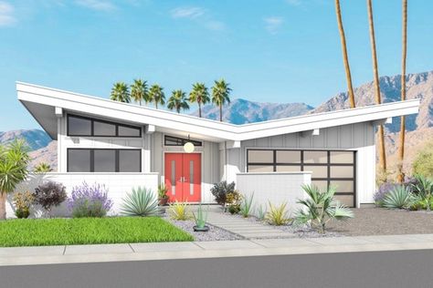 Mid Century Modern House Plans, Mid Century Modern Exterior, Butterfly Roof, Modern Floor Plans, Modern Style Homes, Modern House Plan, House Roof, Modern House Plans, Mid Century Modern House