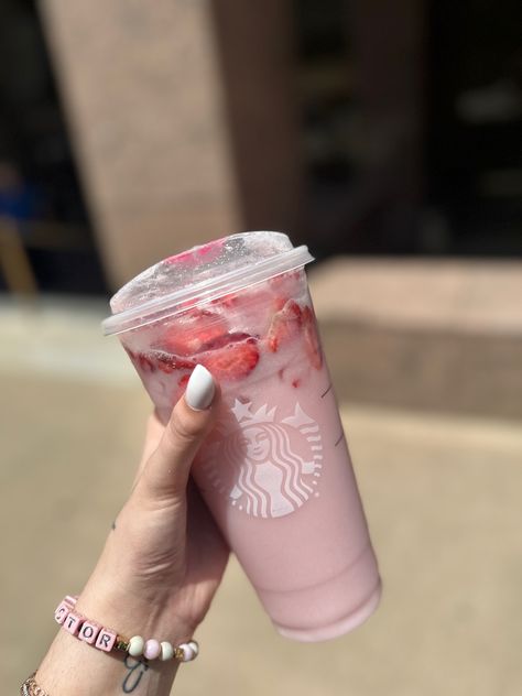 Pink Drink Starbucks, Starbucks Pink Drink, Strawberry Acai Refresher, Cold Starbucks Drinks, Strawberry Acai, Coffee Treats, Coconut Drinks, Sephora Skin Care, Starbucks Drink