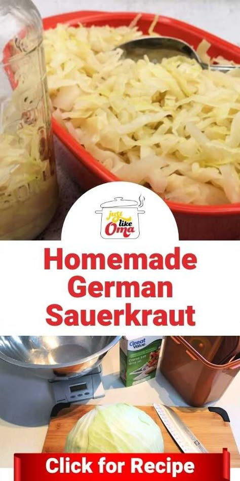 Sour Crout Recipe, German Sauerkraut Recipe, German Sauerkraut, Easy German Recipes, German Food Authentic, Sauerkraut Recipe, Sauerkraut Soup, Homemade Sauerkraut, Sauerkraut Recipes