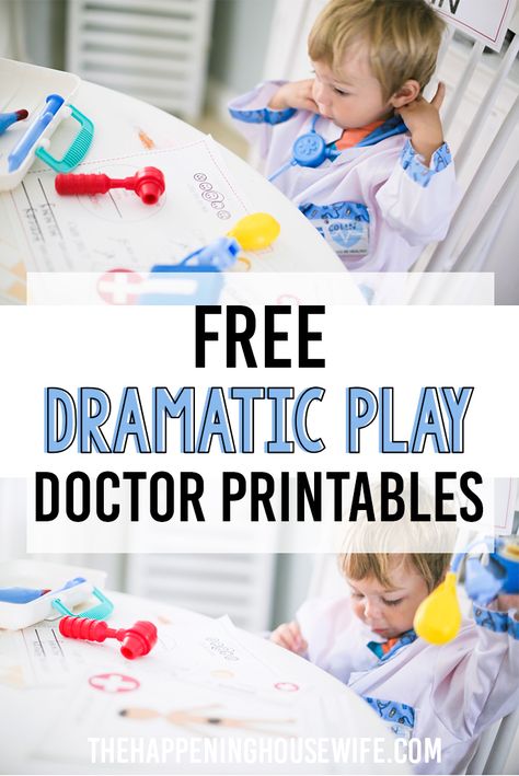 FREE Doctor Play Set Printables Doctor Theme Preschool, Dramatic Play Printables Free, Doctor Printable, Doctor Role Play, Doctor Play, Doctor Play Set, Play Doctor, Dramatic Play Printables, Little Blue Truck