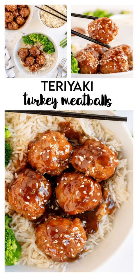 Teriyaki Turkey Meatballs Healthy, Turkey Meatballs Teriyaki, Asian Style Meatballs Ground Turkey, Teriyaki Meatball Meal Prep, Best Ever Turkey Meatballs, Flavorful Turkey Meatballs, Turkey Meatballs Dinner Ideas, Menstrual Meals, Turkey Meatball Dinner Ideas