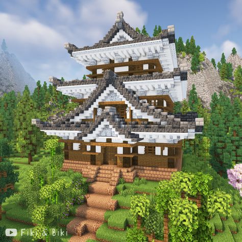 Tutorial is on our YouTube channel: Fiki & Biki 🐔 Japanese Castle Minecraft, Traditional Japanese Castle, Minecraft Storage, Castle Minecraft, Minecraft Japanese, Japanese Village, Little Live Pets, Japanese Castle, Asian Architecture