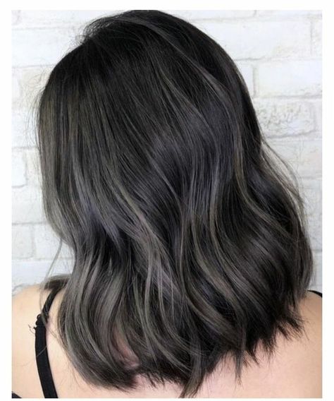 Brown Silver Hair, Highlights Silver, Silver Hair Highlights, Brown Hair Shades, Black Hair Balayage, Ash Hair, Ash Hair Color, Ash Brown Hair, Dark Hair With Highlights