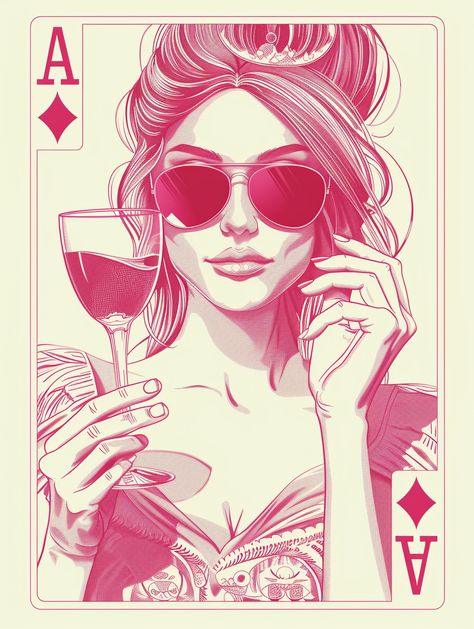 Batman Pop Art, Queen Playing Card, Addition Art, Horse Calendar, Tato Maori, Inspirational Digital Art, A Glass Of Wine, Glass Of Wine, Pink Accents