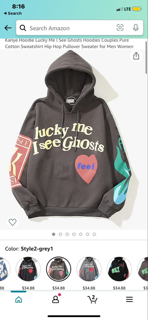 Kanye Hoodie, I See Ghosts Hoodie, Lucky Me I See Ghosts, I See Ghosts, Hoodies Womens Fashion, Streetwear Sweater, Lucky Me, Tv Horror, Hoodie Aesthetic