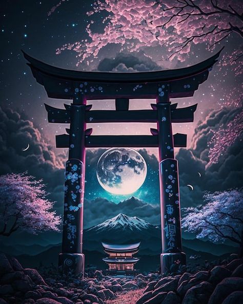 Arrière-plan De La Porte Torii Japonaise | Premium Photo #Freepik #photo #japon #japon #culture-japonaise #style-japonais Japon Wallpaper, Japanese Ninja Art, Japanese Torii, Torii Gate Wallpapers, Japan Anime Places Wallpaper, Japan Torii Gate, Red Torii Gate, Japan Landscape, Ninja Art