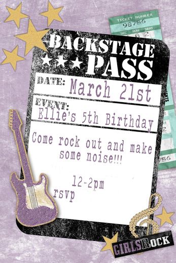 invitation rock star birthday party Rock Star Birthday Party Ideas, Star Birthday Party Ideas, Rock Star Birthday Party, Festa Rock Roll, Rock And Roll Birthday Party, Rock Star Theme, Pop Star Party, Rockstar Party, Music Birthday Party