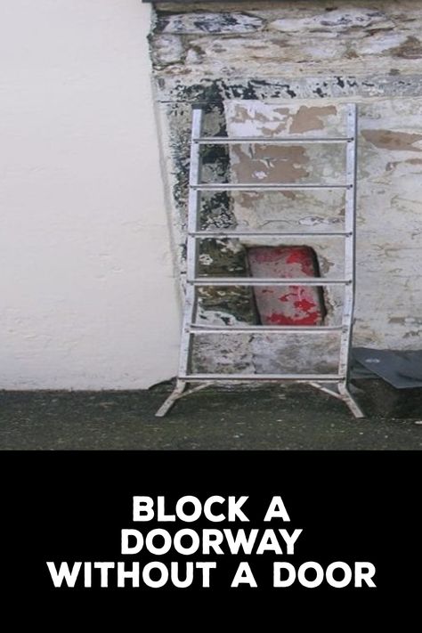 How to Block a Doorway Without a Door Replacing Interior Doors, Moving To A New Home, Annoying Things, Concrete Block Walls, Plastic Board, Simple Signs, Block Wall, Old Doors, Concrete Blocks