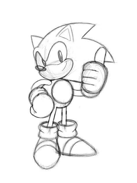 Sonic Art Drawings, Sonic Cartoon Drawing, Drawing Sonic, Sonic The Hedgehog Drawing, Sonic Doodle, Sonic Drawings Easy, Sonic Sketch, Simple Sonic Drawing, Sonic Drawing Pencil