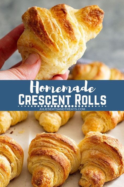 Roll Dough Recipe, Homemade Crescent Rolls, Homemade Croissants, Crescent Recipes, Bowl Party Food, Bake Bread, Crescent Roll Recipes, Homemade Biscuits, Delish Recipes