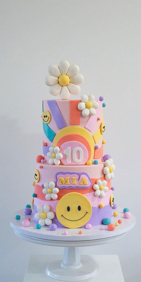 birthday cake, birthday cake ideas, birthday cake images, birthday cake pictures, chocolate birthday cake Pastel Bday Cake, Preppy Birthday Party Cake, Good Vibes Cake, Aesthetic Smash Cake, Preppy Party Cake, Happy Cake, Hippie Cakes Birthdays, 8 Is A Vibe Birthday Cake, Birthday Cake 12 Yrs Old