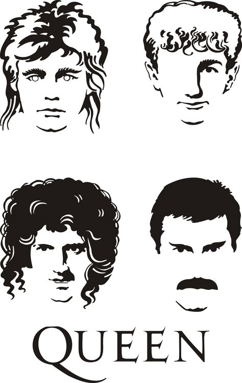 Motley Crue Painting Ideas, Queen Band Black And White, Queen Band Drawing, 70s Rock Bands, Room Mate, Faces Band, Queen Albums, Queen Drawing, Shadow Drawing