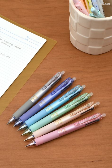 Erasable Pens Aesthetic, Cute Erasable Pens, Frixion Erasable Pens, Stationary Obsession, Colorful Pens, Muji Pens, Pencil And Pen, Erasable Pen, Cute Stationary School Supplies