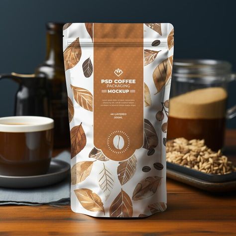 Coffee Packaging Mockup, Coffee Packaging Photography, Coffee Packing Design, Coffee Packaging Ideas, Saffron Packaging, Luxury Graphic Design, Chocolate Photography, Coffee Pouch, Standing Pouch