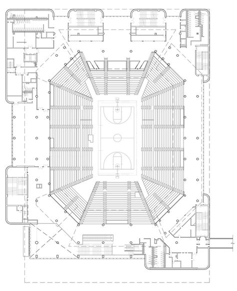 Gallery of Wintrust Arena / Pelli Clarke Pelli Architects - 23 School Building Plans, Gym Architecture, Sports Facility Architecture, Stadium Architecture, Stadium Design, Modern Kitchen Cabinet Design, Public Architecture, Sports Event, Sports Arena