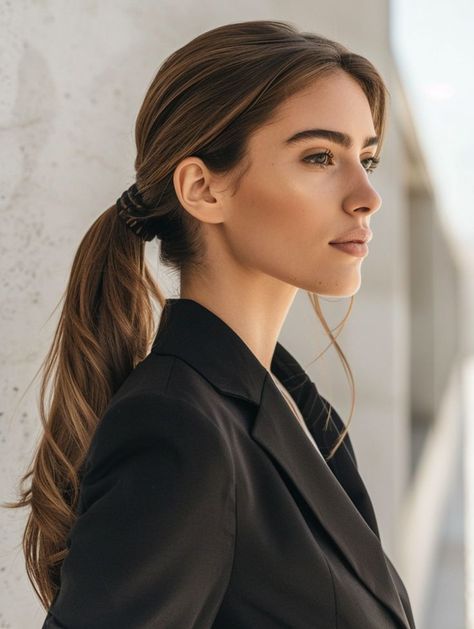 22 Trendy Office Hairstyles 2024: Elegant & Simple Styles for Professional Women Intricate Braided Updo, Job Interview Hairstyles, Sleek Hairstyle, Media Cola, Easy Work Hairstyles, Summer Hairstyles For Long Hair, Office Hairstyles, Styling Tricks, Square Face Hairstyles