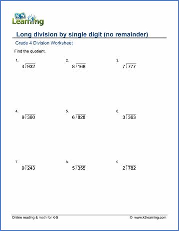 Grade 4 Long division Worksheet 3-digit by 1-digit numbers with no remainder Division Worksheets Grade 4, Division With Remainders, Math Division Worksheets, Long Division Worksheets, Math Tutoring, 4th Grade Math Worksheets, Numbers Worksheets, Free Printable Math Worksheets, Division Facts