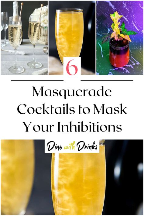 Collage of 4 masquerade cocktails. Masquerade Party Drinks, Masquerade Drinks Cocktails, Masquerade Cocktails, Masquerade Party Aesthetic, Venetian Masquerade Party, Mascarade Party, Bellini Cocktail, Amazing Cocktails, It Makeup